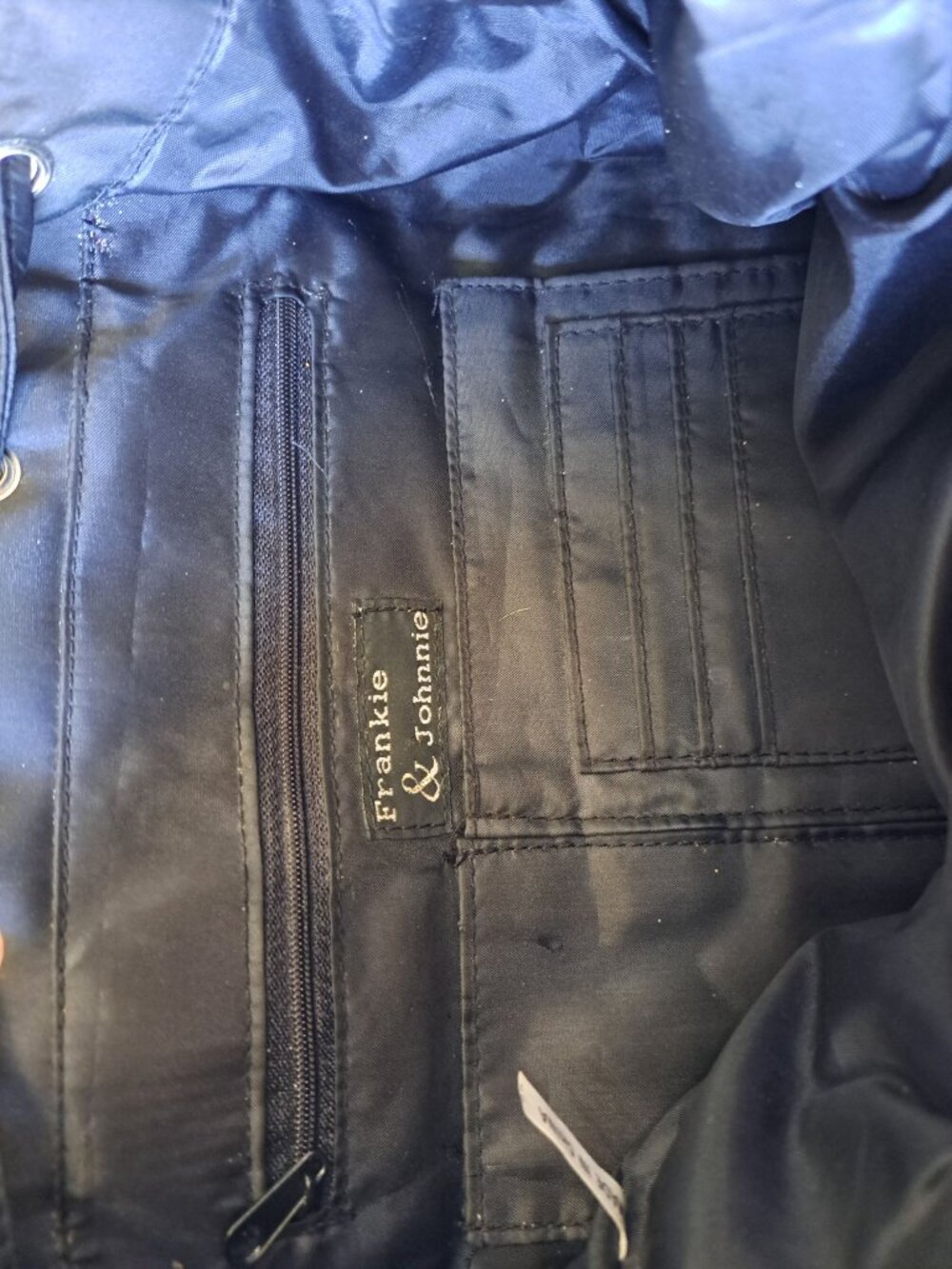 Frankie & Johnnie Backpack Black Nylon Purse Travel - Picture 6 of 9